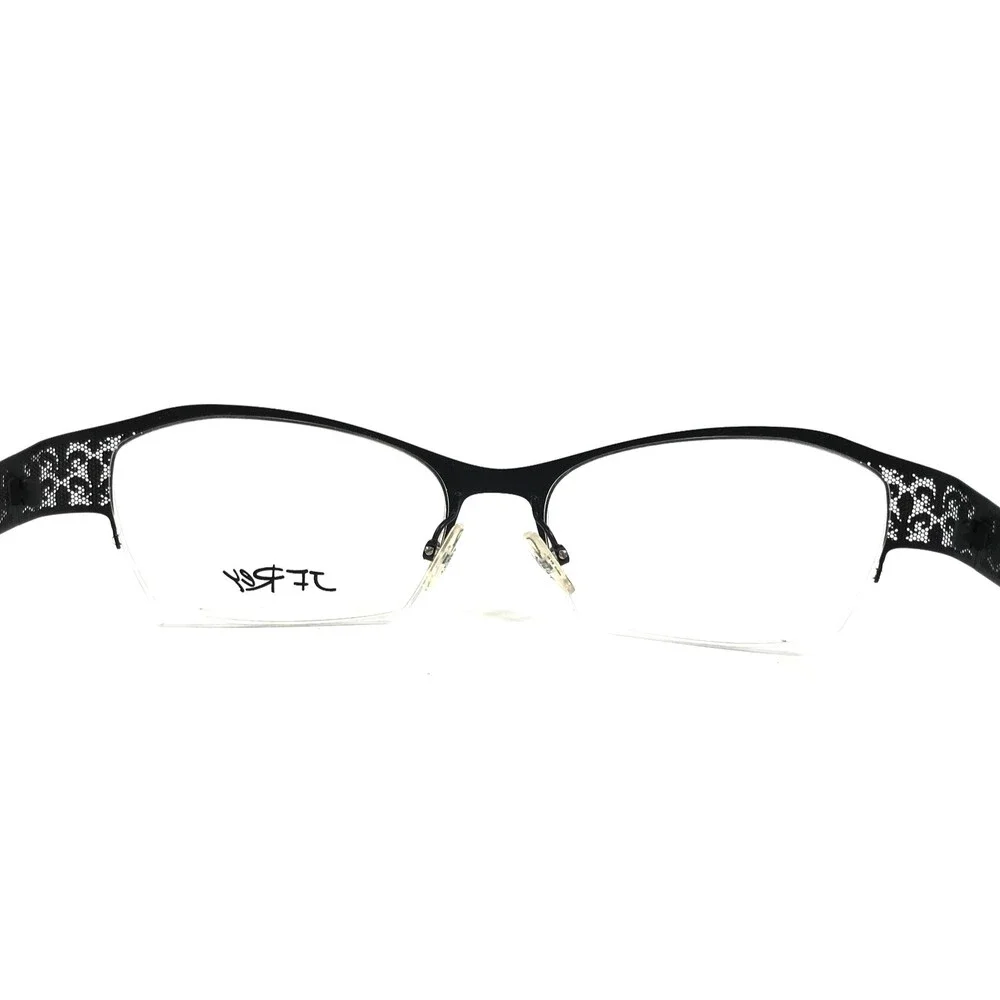 J.F. Rey Eyeglasses Frames JF2558 0500 Black Mesh Fleur De Lis 52-16-132